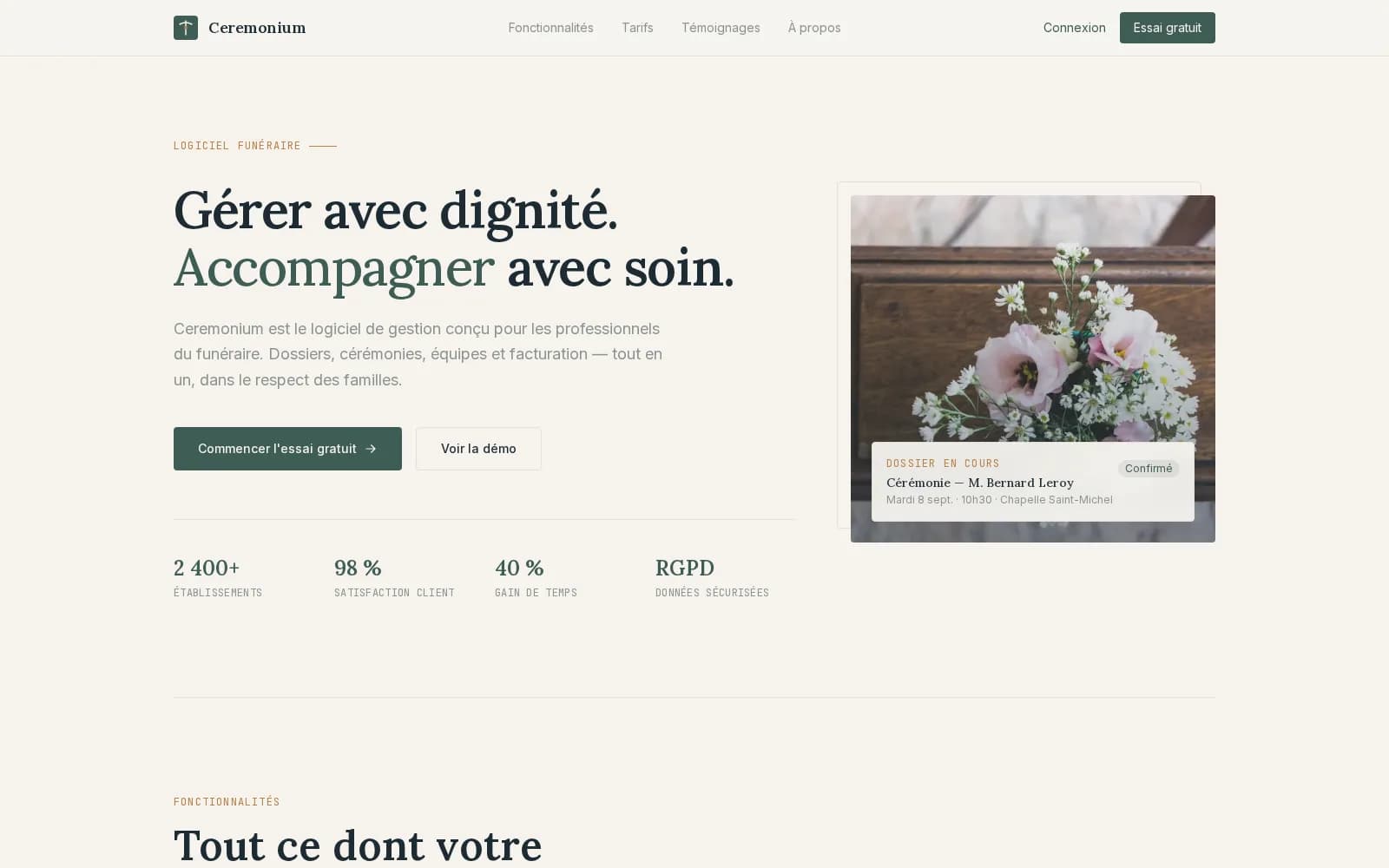Page d'accueil du site ceremonium.fr